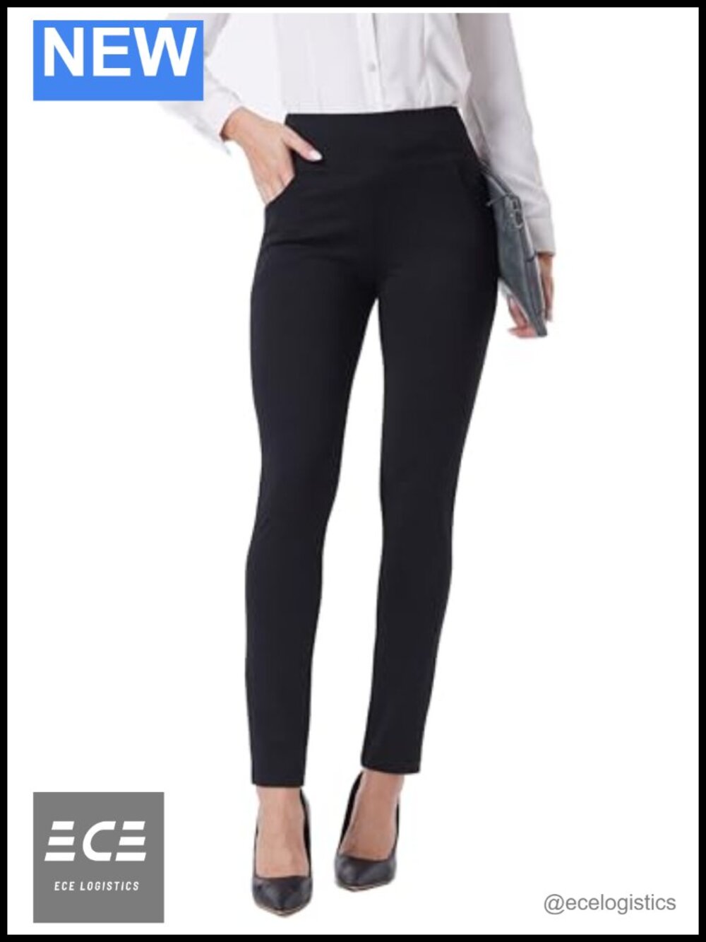 Women's Pull On High Waist Skinny Leg Dress Pants Stretch Slim Fit Casual